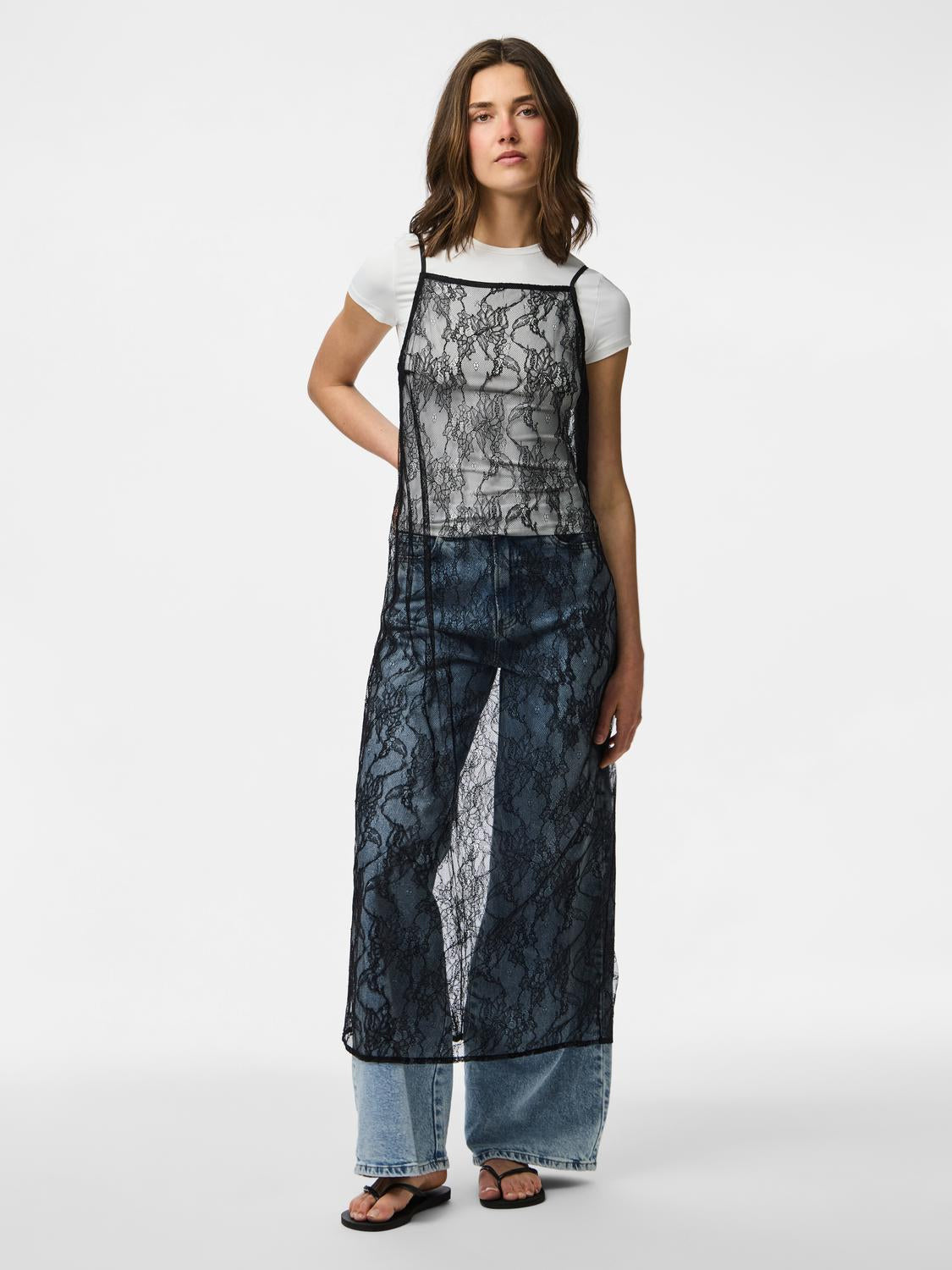 PCFRILLE LONG DRESS - Black